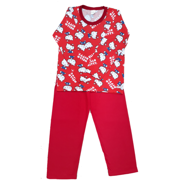 0350 Pijama Algodão Vermelho Hello Kitty 8
